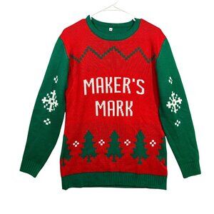 Women's Makers Mark Whiskey Christmas Sweater Size XL EUC